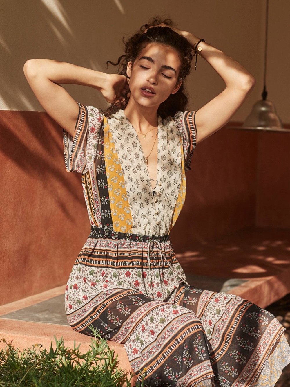 One September Anthropologie Provencal Floral Midi Dress M